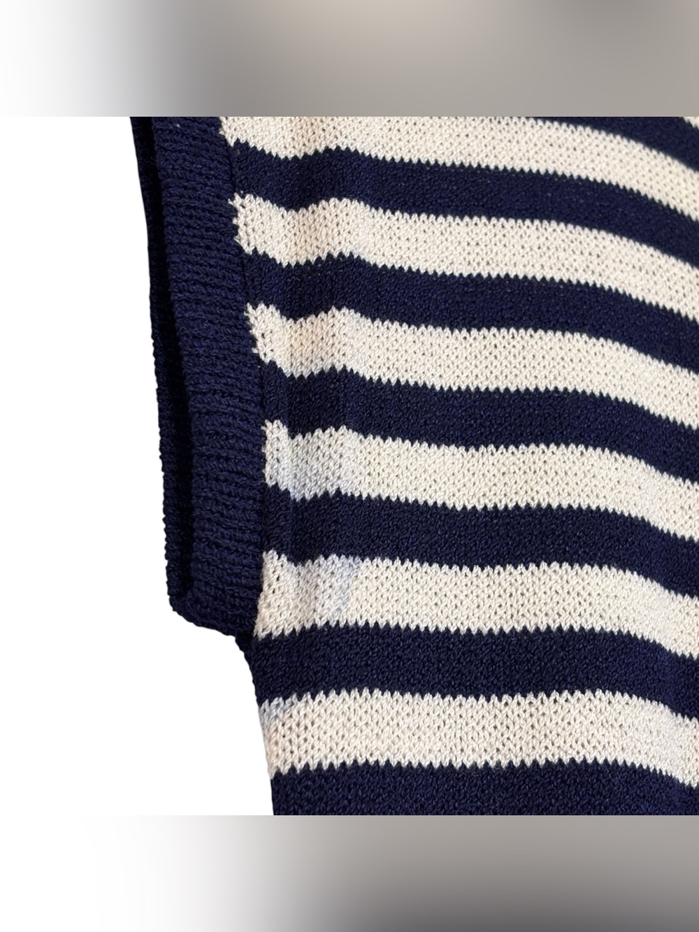 St John by Marie Gray Vintage Striped Navy Blue Knit Midi Dress Size 6 - Picture 5 of 14
